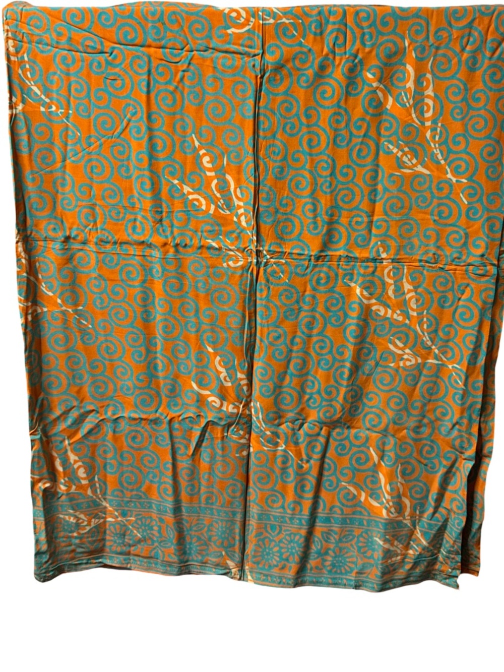 Green and Orange Swirl Bali Sarong - Picture 5 of 10